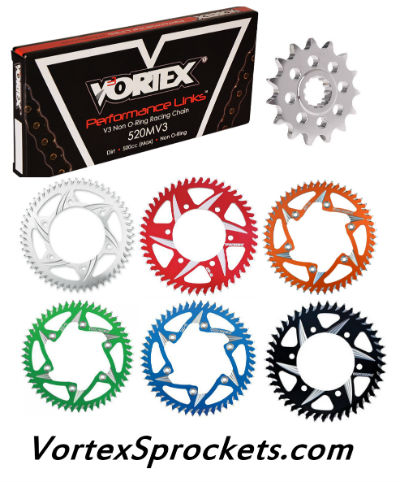 2007 Aprilia 1000 RSV Mille 520 Conversion sprockets by Vortex Racing